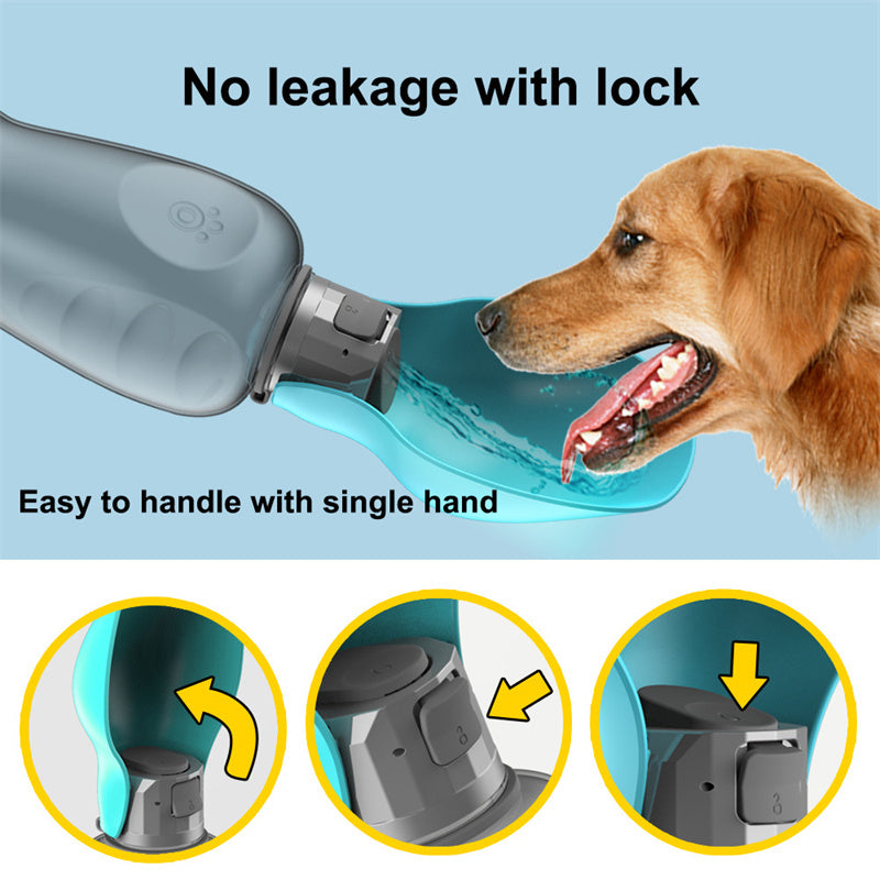 800ml Dogs Water Bottle Portable High Capacity Leakproof Pet Foldable Drinking Bowl Outdoor Walking Supplies Pet Products