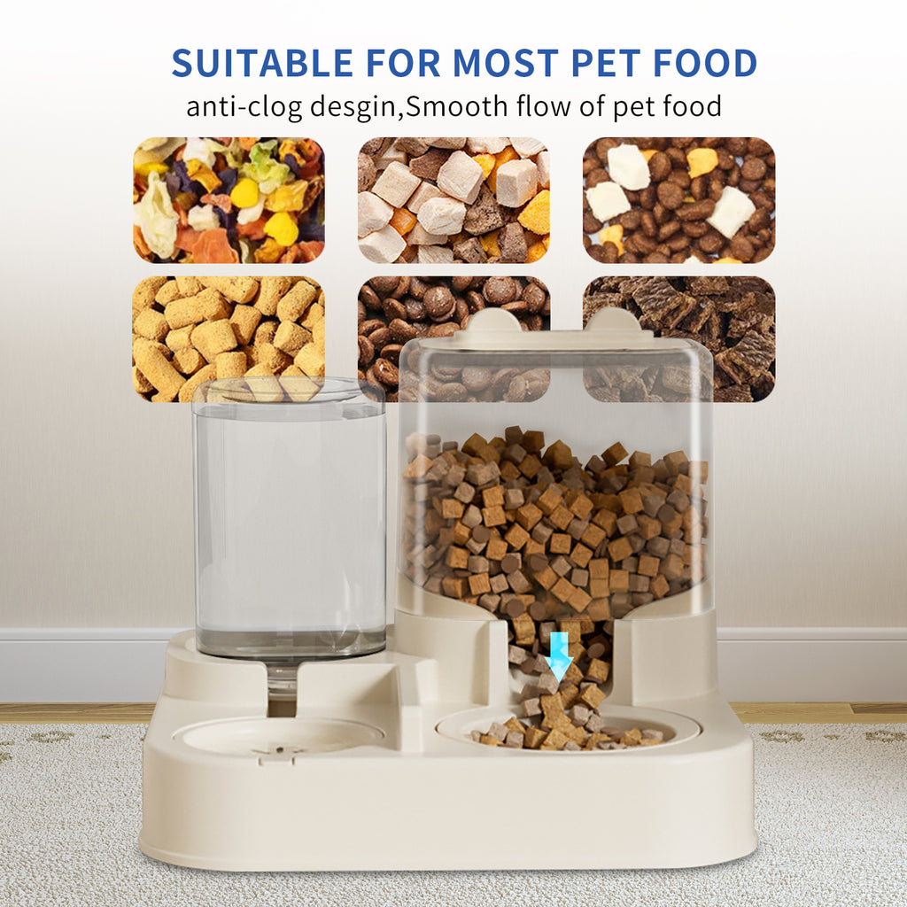 Transparent And Visible Pet Feeding And Drinking Dispenser, Automatically Refilling Food And Water, Caring For Every Moment, Allowing Owners To Travel Easily And Pets To Enjoy Worry Free Eating