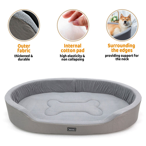 Dog Bed - Warm Plush Pet Bed With Removable Washable Cover, Versatile Dog Mat For Indoor Outdoor Use, Anti-Slip Bottom For Crate, Kennel & Home